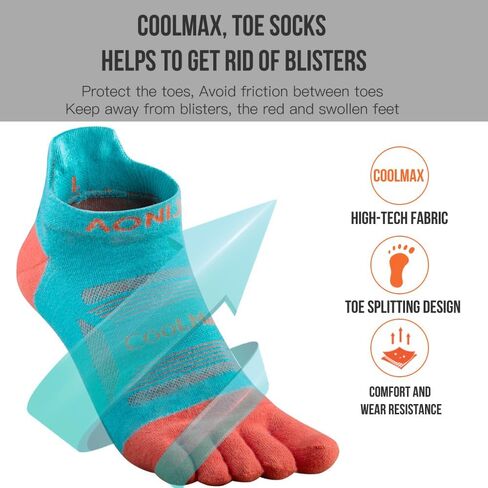 AONIJIE 3 Pairs Toe Socks for Men and Women, Breathable Low Cut No Show Socks for Running Cycling in Saudi Arabia