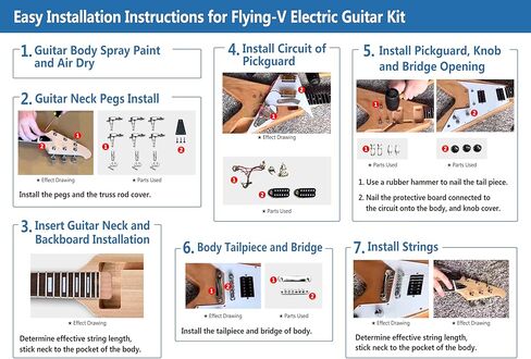 مجموعة جيتار كهربائي DIY غير مكتملة من خشب الورد ولوحة فريتس وجسم جيتار مع جميع الملحقات، تتضمن المكونات بالكامل طقم جيتار كهربائي، جميع الأجزاء متضمنة، قم ببناء بنفسك (TZ-46) in Kuwait
