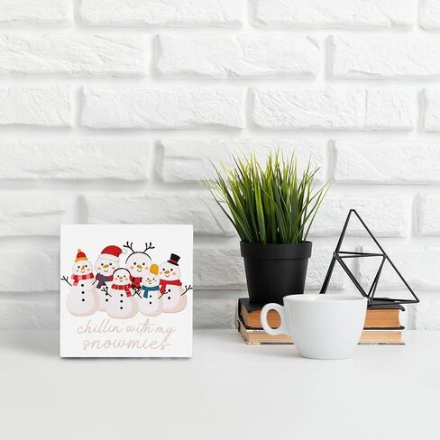 Winter Snowman Wooden Sign, Winter Snowman Christmas Wooden Signs For Home Decor, Winter Snowman Desk Signs, Winter Snowman Table Decor, Winter Snowman Wooden Signs For Home Decor in Kuwait