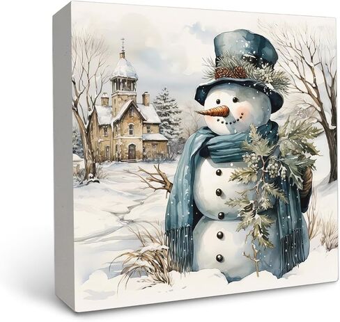 Winter Snowman Wooden Sign, Winter Snowman Christmas Wooden Signs For Home Decor, Winter Snowman Desk Signs, Winter Snowman Table Decor, Winter Snowman Wooden Signs For Home Decor in Kuwait