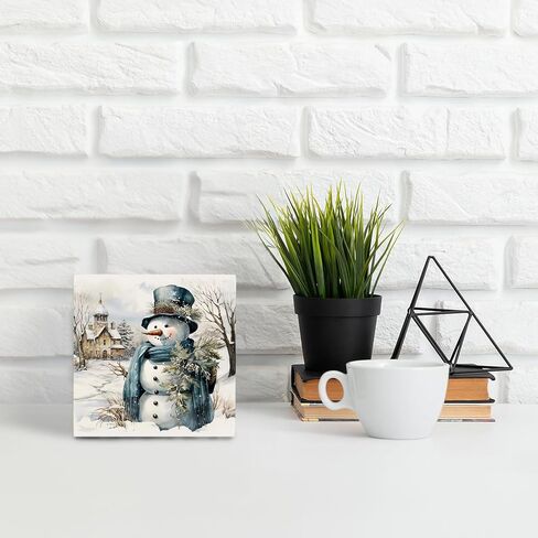 Winter Snowman Wooden Sign, Winter Snowman Christmas Wooden Signs For Home Decor, Winter Snowman Desk Signs, Winter Snowman Table Decor, Winter Snowman Wooden Signs For Home Decor in Kuwait