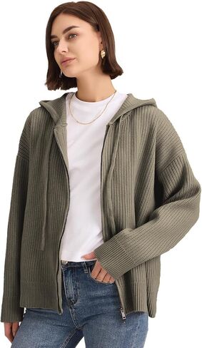 Womens Hoodies Zip Up Sweatshirt Fall Fashion 2024 Knit Cardigan Oversized Sweaters for Women in Saudi Arabia