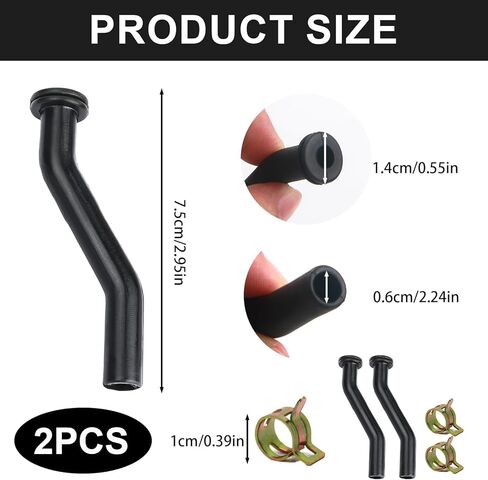 596163 خرطوم تفريغ مضخة الوقود متوافق مع John Deere D125 D130 D140 D160 D170، خط المطاط الفراغي يستبدل 593998 797408 محركات عمودية لجرار العشب in Kuwait