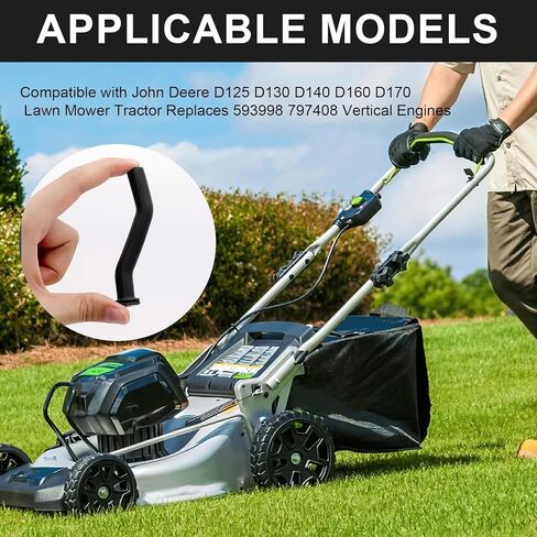 596163 خرطوم تفريغ مضخة الوقود متوافق مع John Deere D125 D130 D140 D160 D170، خط المطاط الفراغي يستبدل 593998 797408 محركات عمودية لجرار العشب in Kuwait