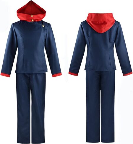 Han shan Ryomen Sukuna Uniform Ryomen Sukuna Cosplay Costume Full Set Suits School Uniform Sportswear with Wig&Keychain in Kuwait