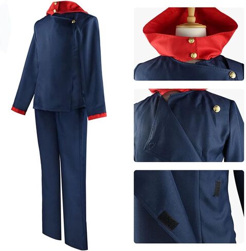 Han shan Ryomen Sukuna Uniform Ryomen Sukuna Cosplay Costume Full Set Suits School Uniform Sportswear with Wig&Keychain in Kuwait
