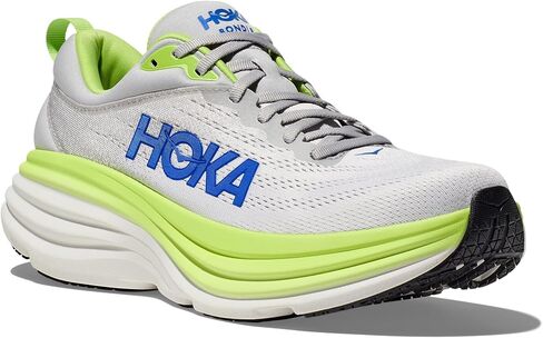 Hoka Men's Bondi 8 Sneaker, Stardust/Lettuce, 9 in Saudi Arabia