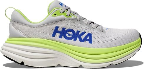 Hoka Men's Bondi 8 Sneaker, Stardust/Lettuce, 9 in Saudi Arabia