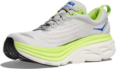 Hoka Men's Bondi 8 Sneaker, Stardust/Lettuce, 9 in Saudi Arabia