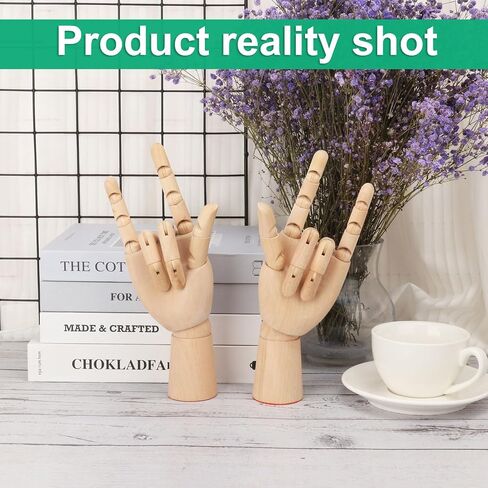 kukmakri 4 PCS 12 inch Artist Hand Model Wooden Mannequin Hand for Drawing, Wooden Hand Model Left and Right, Wood Model Hand for Sketching, Drawing & Art Supplies Home Office Desk Decoration in Saudi Arabia