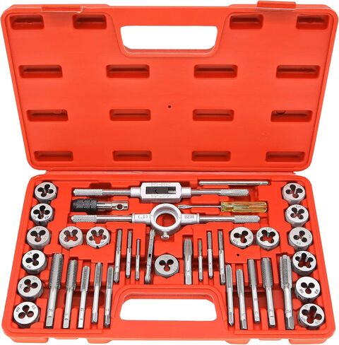 Drill Tap Set with Quick-Change Adapter of 13Pcs, 6 SAE Sizes: 6-32NC to 1/4-20NC, 6 Metric Sizes: M3 to M10,Suitable for Drilling Tapping Threading Countersinking in Saudi Arabia