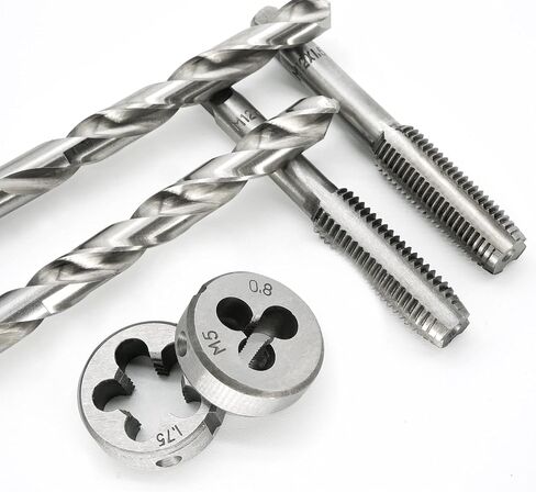 Drill Tap Set with Quick-Change Adapter of 13Pcs, 6 SAE Sizes: 6-32NC to 1/4-20NC, 6 Metric Sizes: M3 to M10,Suitable for Drilling Tapping Threading Countersinking in Saudi Arabia