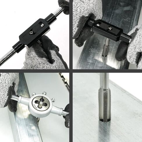 Drill Tap Set with Quick-Change Adapter of 13Pcs, 6 SAE Sizes: 6-32NC to 1/4-20NC, 6 Metric Sizes: M3 to M10,Suitable for Drilling Tapping Threading Countersinking in Saudi Arabia