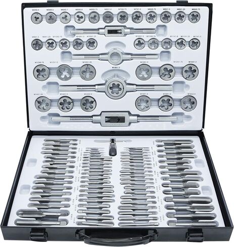 Drill Tap Set with Quick-Change Adapter of 13Pcs, 6 SAE Sizes: 6-32NC to 1/4-20NC, 6 Metric Sizes: M3 to M10,Suitable for Drilling Tapping Threading Countersinking in Saudi Arabia