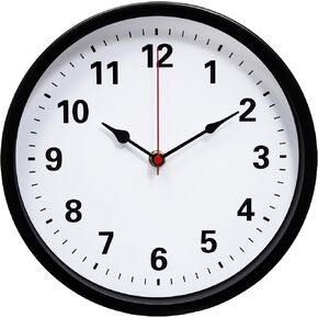 LEIKE Metal Indoor Outdoor Wall Clock 16IN Black, Retro Silent Quartz Battery Operated, Decorative for Patio, Kitchen, Living Room, Bedroom, Pool