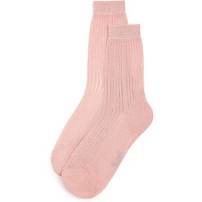 STEMS Women's Fine Ribbed Metallic Crew Socks