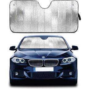 1 PC Front Windshield Sun Shade, 57 x 27.5 Inch Thicken 5-Layer UV Reflector Block Heat Auto Front Window Sunshade Visor Shield Cover and Keep Your Vehicle Cool (Silver)