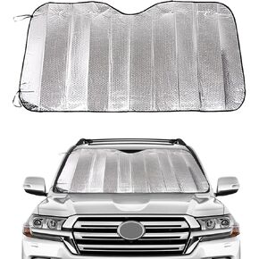 1 PC Front Windshield Sun Shade, 57 x 27.5 Inch Thicken 5-Layer UV Reflector Block Heat Auto Front Window Sunshade Visor Shield Cover and Keep Your Vehicle Cool (Silver)