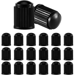 Mandark 20PCS Car Tire Valve Stem Caps, Vehicle Tyre Valve Stem Covers with O Rubber Seal Ring, Dustproof Airtight Seal Auto Valve Stem Protective Caps, Universal for Most Cars (Black)