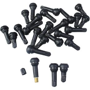 FDXGYH 24pcs TR412/413/414 Tire Valve Rubber Stems Black Snap-in Valve Stems for Car Tubeless Rim Holes Replacement