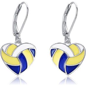 YFN Sports Jewelry Earrings 925 Sterling Silver Baseball Softball Basketball Rugby Football Tennis Volleyball Earrings for Women and Sports Fans Gifts in Saudi Arabia