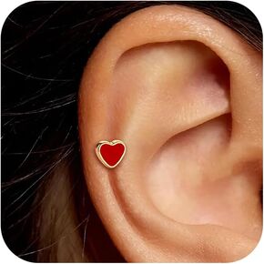 Flat Back Earrings for Women 18G/16G Flatback Stud Earrings Tiny Screw Back Earrings Stainless Steel Post Hypoallergenic Earrings Tragus Cartilage Helix Piercing Jewelry for Sensitive Ears