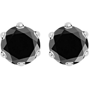 1/2-10 Carat Total Weight Black Diamond Stud Earrings 6 Prong Push Back