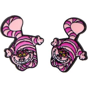 TV Show Alice in Wonderland Cheshire Cat Earrings Stud, Metal Moive Ear Stud for Women and Men