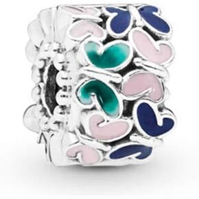 MiniJewelry S925 Butterfly Spacer Clip Charm fits Pandora Charms Bracelets Colorful Blue Pink Green Flowers Birthday Christmas Family