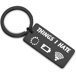 WUSUANED Programmer Gamer Gift Things I Hate Funny Keychain Computer Gamer Jewelry Gift For Developer Video Game Lover