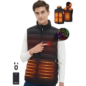 Men's Heated Vest with 16000mAh Battery Pack - 10 Heating Zones Heated Jacket, Lightweight Waistcoats for Outdoor