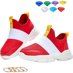 Shoes for Boys Girls Kids Red Sneakers Walking Slip on Sonic Shoes for Boys
