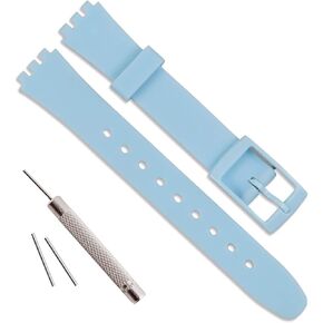 Replacement 12mm Waterproof Silicone Rubber Watch Strap Watch Band for Swatch