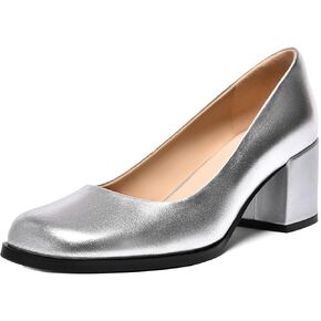 حذاء نسائي كاجوال من FEMSTEP سهل الارتداء من الجلد غير اللامع بمقدمة مربعة وكعب منخفض مكتنز مقاس 2.5 بوصة in Kuwait