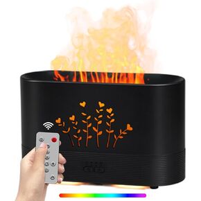 LOVME Upgraded RGB 300ML Flame Diffuser, Remote Control Flame Humidifier, fire Diffuser 300ML Capacity for Large Rooms, Ultra Quiet Air Diffuser for Home Office Aromatherapy Diffuser…