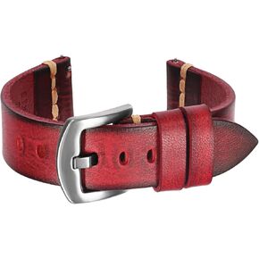 Quick Release Leather Watch Band - Vegetable-Tanned Handmade Calfskin Vintage Leather Watch Straps for Men - 20mm, 22mm