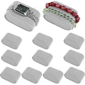 Framendino, 12 Pack Beige Velvet Bracelet Pillows Watch Display Pillows Bangle Jewelry Display Pillow Watch Cushion Pad for Small Business Sales Home
