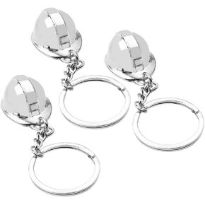 3Pcs Helmet Keychain Three-dimensional Simulation Helmet Key Chain Construction Site Hard Hat Pendant Helmet Small Gift