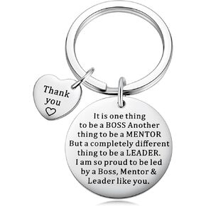 Boss Day Appreciation Keychain Gifts for Women Men, Coworker Supervisor Retirement Leaving Goodbye Keychains for Female Male Lady Bosses, Boss Gift for Mentor Leader