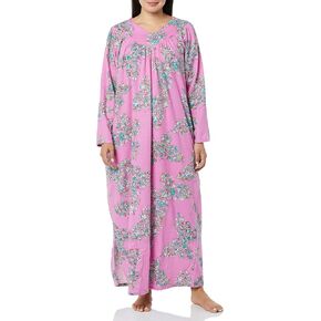 AmeriMark Women Full-Length Flannel Nightgown Pajamas – Ladies Lightweight Warm Cotton Night Gown Nightshirt for Sleeping