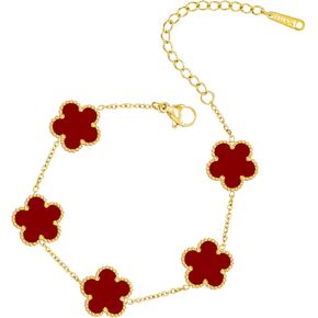 Gold Plated Stainless Steel Flower Bracelet Jewelry for Women