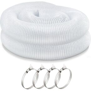 4 inch Dust Collection Hose 50ft Flexible Heavy Duty Clear PVC Dust Debris With 4" Dust Hose Connector and Hose Clamps for Dust Collectors (4 inch x 50 ft)