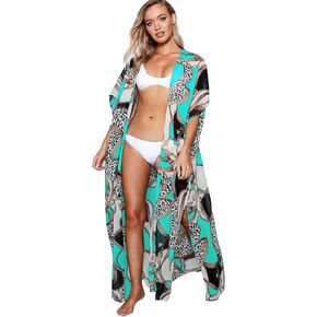 CHERRY CAT Women Beachwear Long Beach Coverups Kaftan Casual Caftan Dress