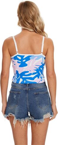 LEAO Women's Crop Top Camisole Tank Top Sleeveless Adjustable Wider Strap Basic Cami Tanks in Kuwait