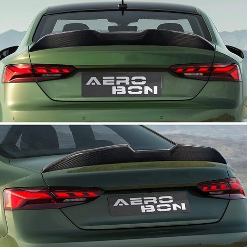AeroBon Real Carbon Fiber Trunk Spoiler متوافق مع 2017-2023 Audi A5 S5 RS5 Spoiler 4-Door Sportback (نمط MV) in Saudi Arabia