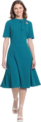Maggy London Women's Short Sleeve Fit and Flare Scuba Crepe Dress in Saudi Arabia
