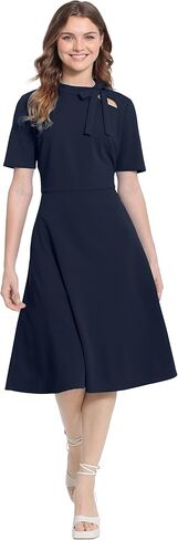 Maggy London Women's Short Sleeve Fit and Flare Scuba Crepe Dress in Saudi Arabia