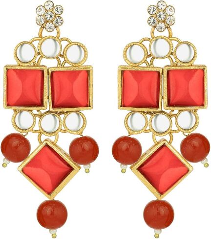 Aheli فو كوندان حجر الهندي التقليدي قلادة أقراط Maang تيكا مجموعة الزفاف موضة ملابس الحفلات مجوهرات هدية للنساء in Kuwait