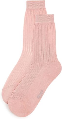 STEMS Women's Fine Ribbed Metallic Crew Socks in Kuwait