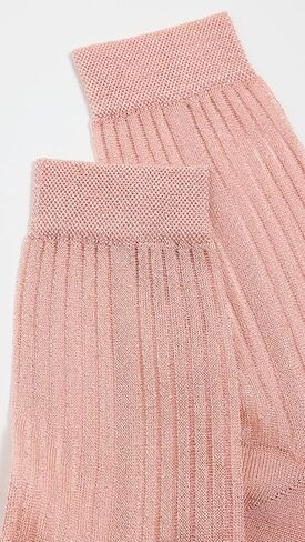 STEMS Women's Fine Ribbed Metallic Crew Socks in Kuwait